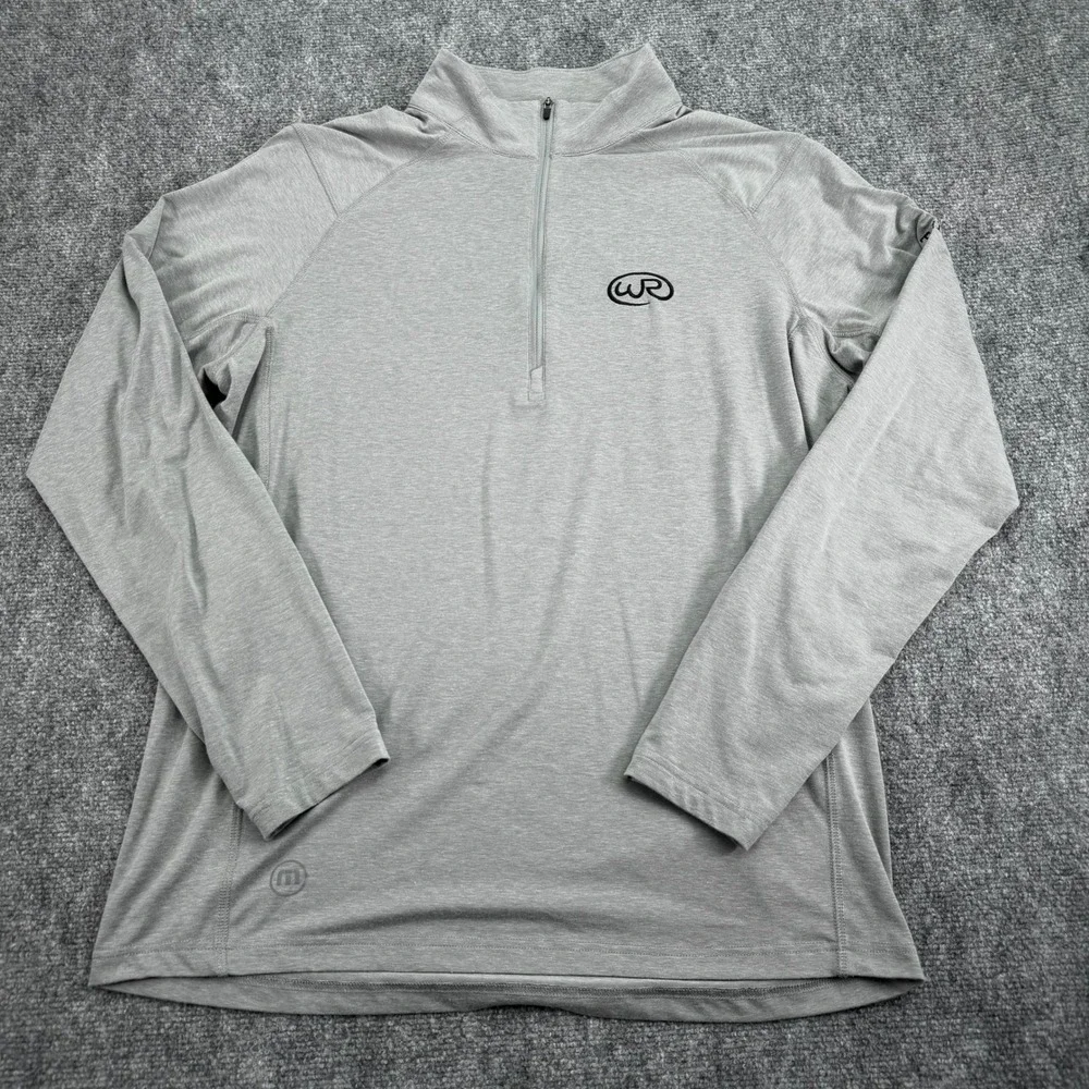Travis Mathew Pullover Men Large Gray 1/4 Zip Long Sleeve Embroidered Golf *READ